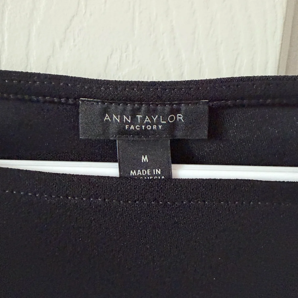 Ann Taylor Black Ruffle Sleeve Blouse - Picture 3 of 3